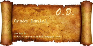 Orsós Dániel névjegykártya